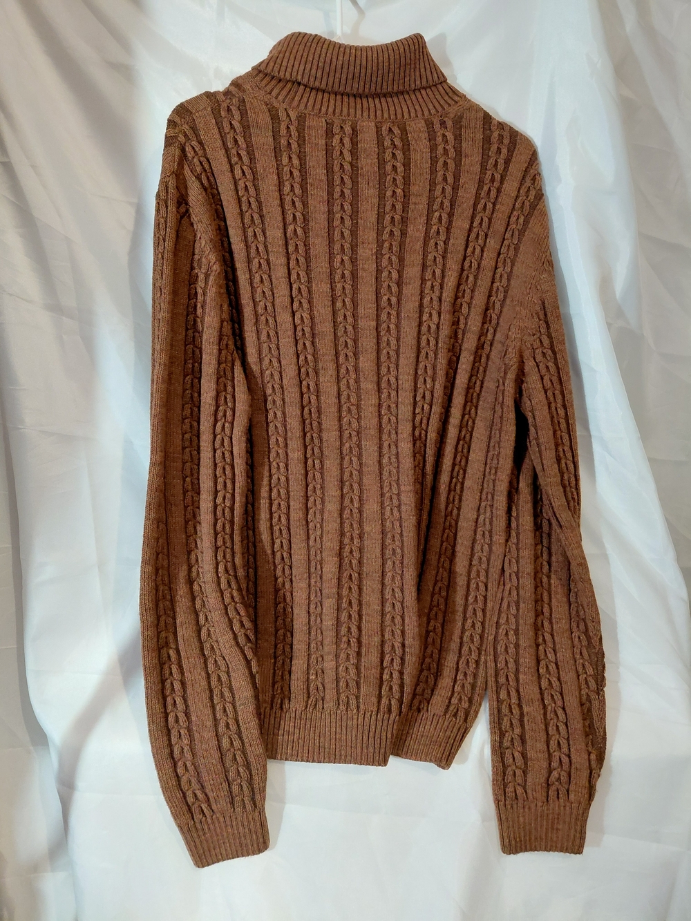 Classic Cable-Knit Turtleneck Sweater in Brown - Picture 9 of 10